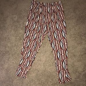Crazy pattern silky pants